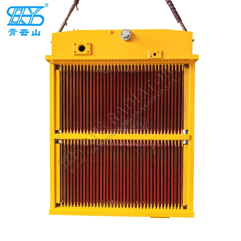山推SD32推土机管式双层铜散热器175-03-C1002缓冲管结构