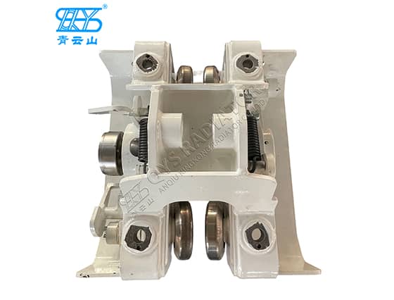 Overspeed protection trolley assembly for monorail crane train accessories